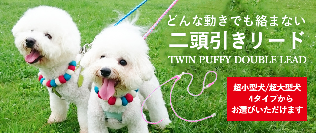 ワンちゃんのどんな動きでも絡まない二頭引きリード